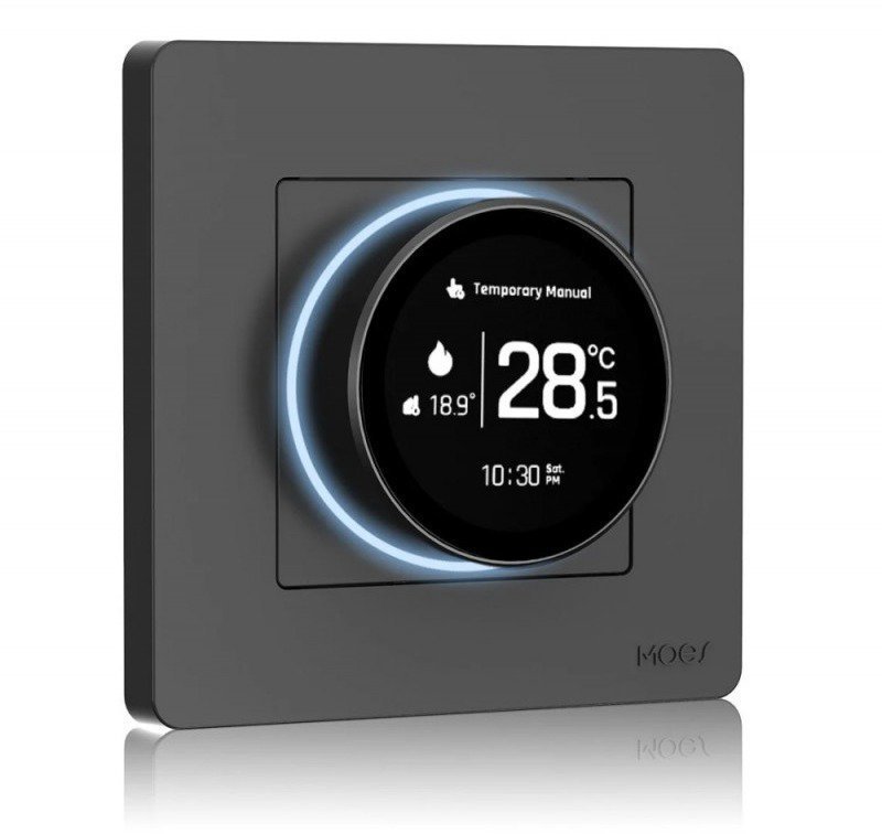 MOES Smart ZigBee Thermostat, GA Water Floor Heating 5 A, Gray
