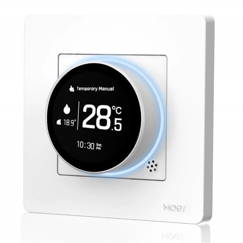 MOES Smart ZigBee Thermostat, GC Water/Gas Boiler 5 A, White