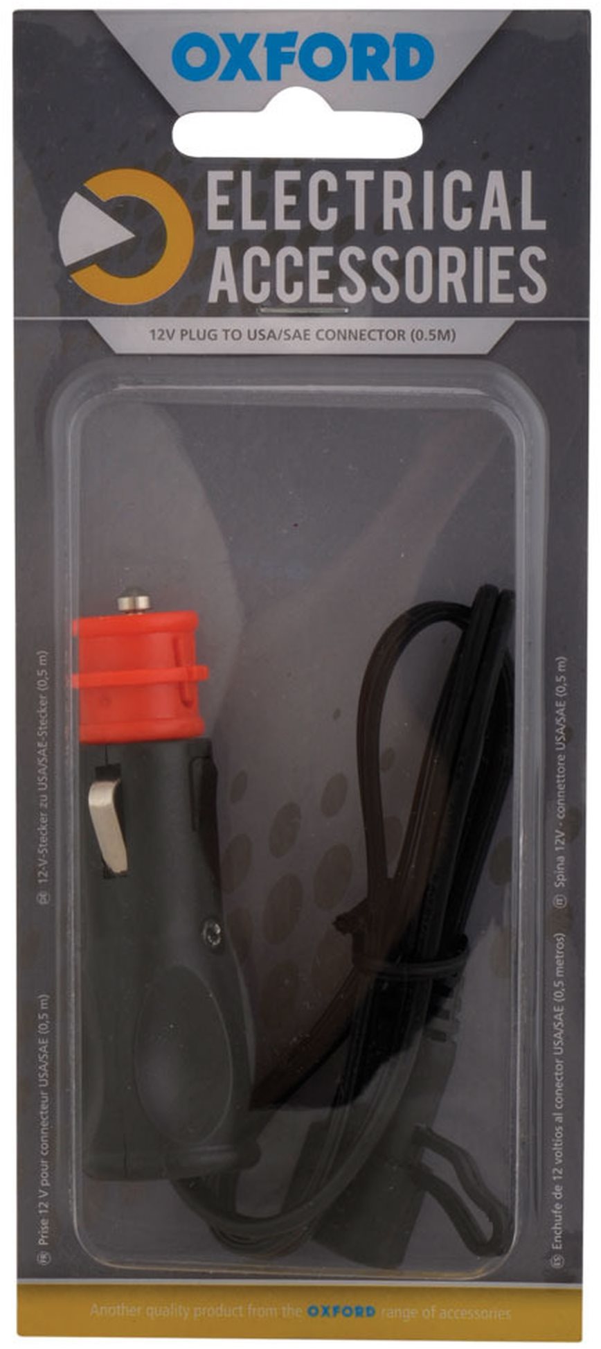 OXFORD predĺžený kábel so zásuvkou 12 V štandard, (konektor SAE, dĺžka kábla 0,5 m)