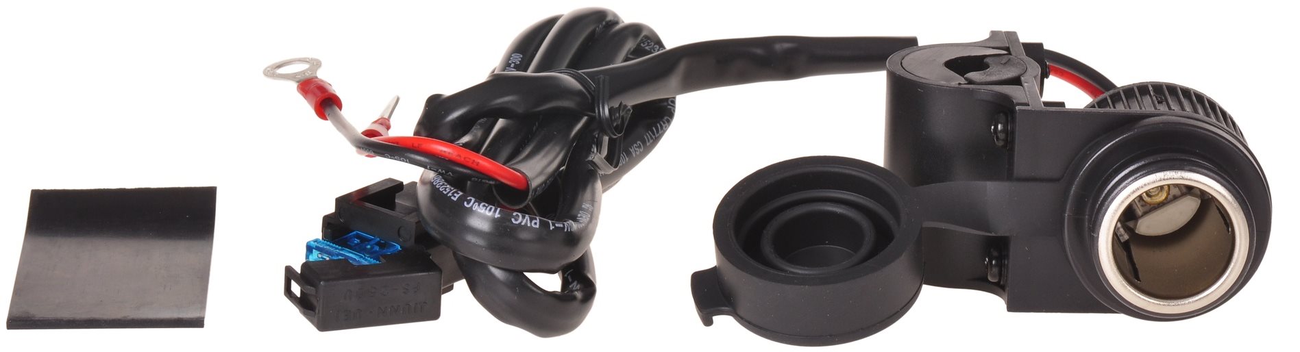 OXFORD zásuvka 12 V štandard s objímkou na prichytenie k riadidlám a rúrkam s priemerom 22 a 25 mm