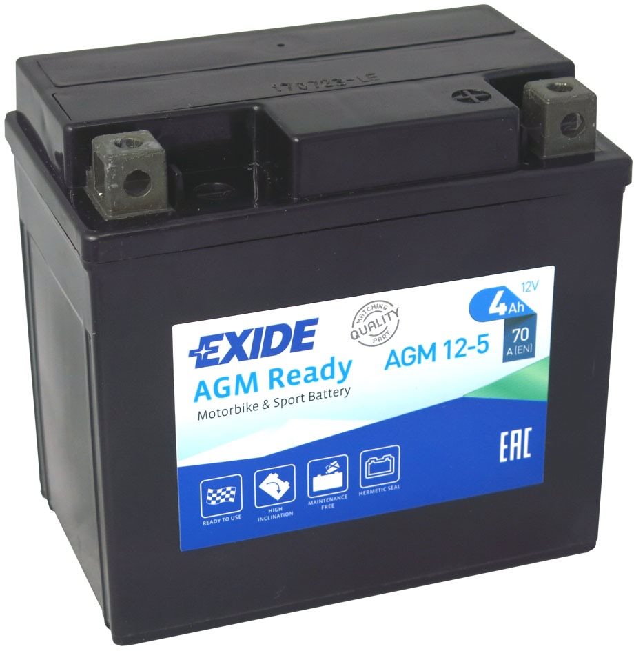 EXIDE BIKE Factory Sealed 4 Ah, 12 V, AGM12-5 (YTX5L-BS)