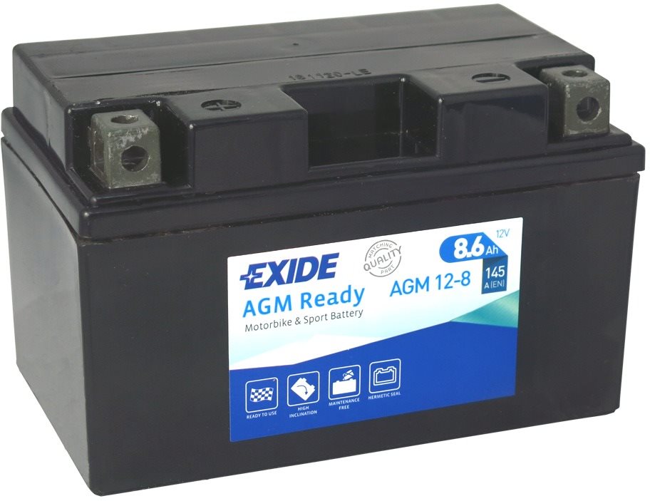 EXIDE BIKE Factory Sealed 8,6 Ah, 12 V, AGM12-8 (YTZ10-BS)