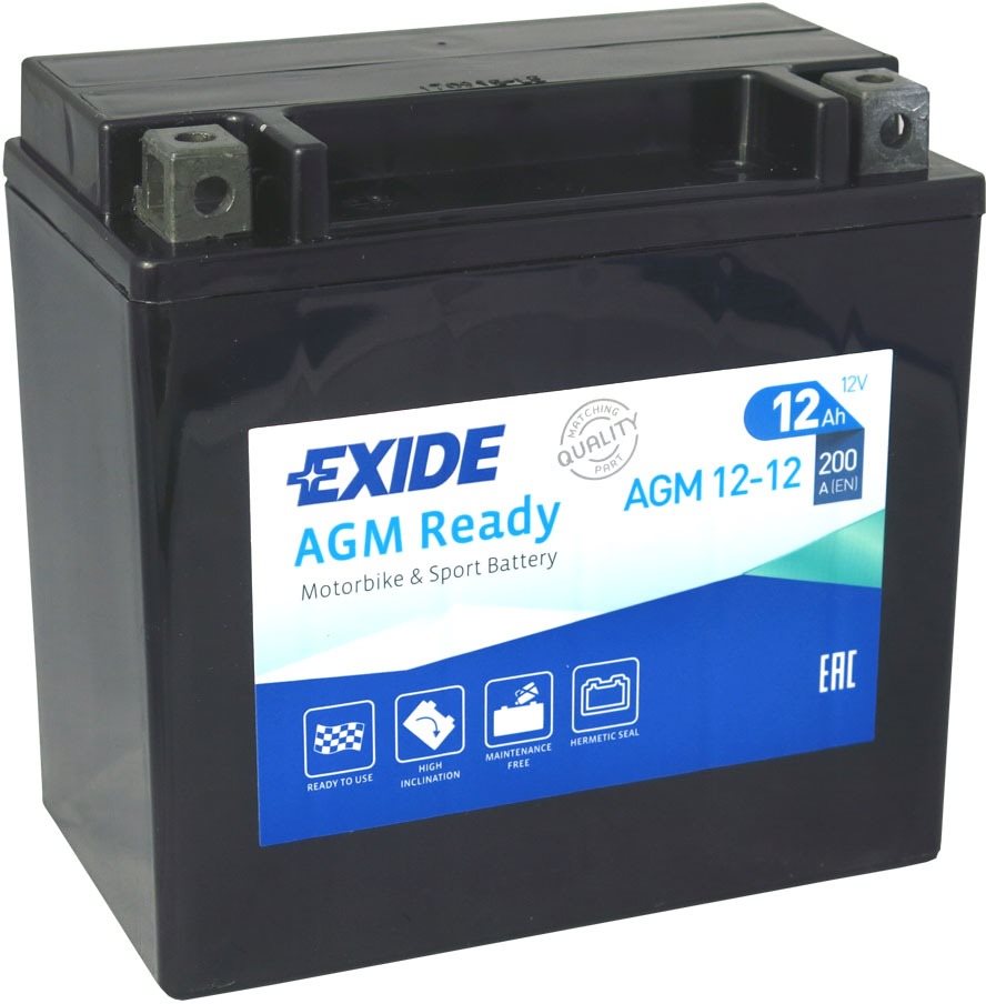 EXIDE BIKE Factory Sealed 12 Ah, 12 V, AGM12-12 (YTX14-BS)