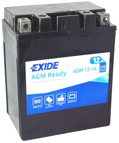 EXIDE BIKE Factory Sealed 12 Ah, 12 V, AGM12-14 (YTX14AHL-BS)