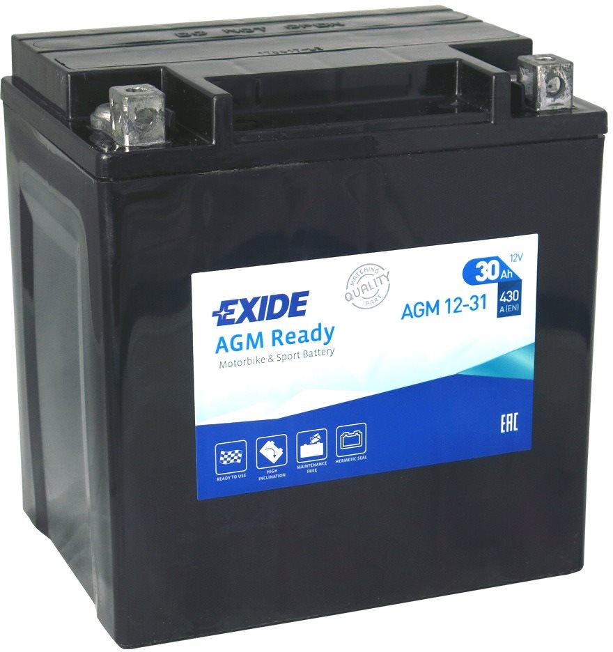 EXIDE BIKE Factory Sealed 30 Ah, 12 V, AGM12-31 (YIX30L-BS)