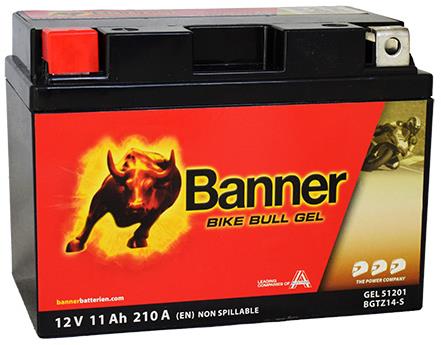 Banner Bike Bull GEL 51201 / BGTZ14-S, 12 V - 11.2 Ah (YTZ14S)