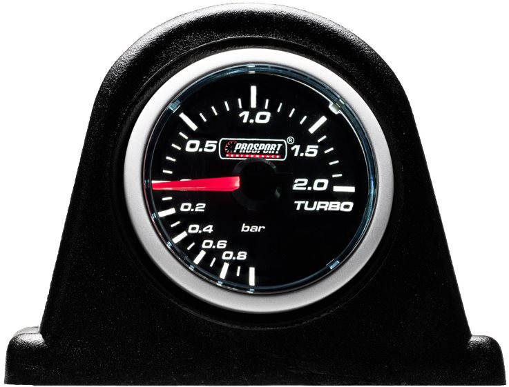 PROSPORT Smoke Lens prídavný ukazovateľ tlaku turba mechanický -1 až 2-bar s dymovým prekrytím
