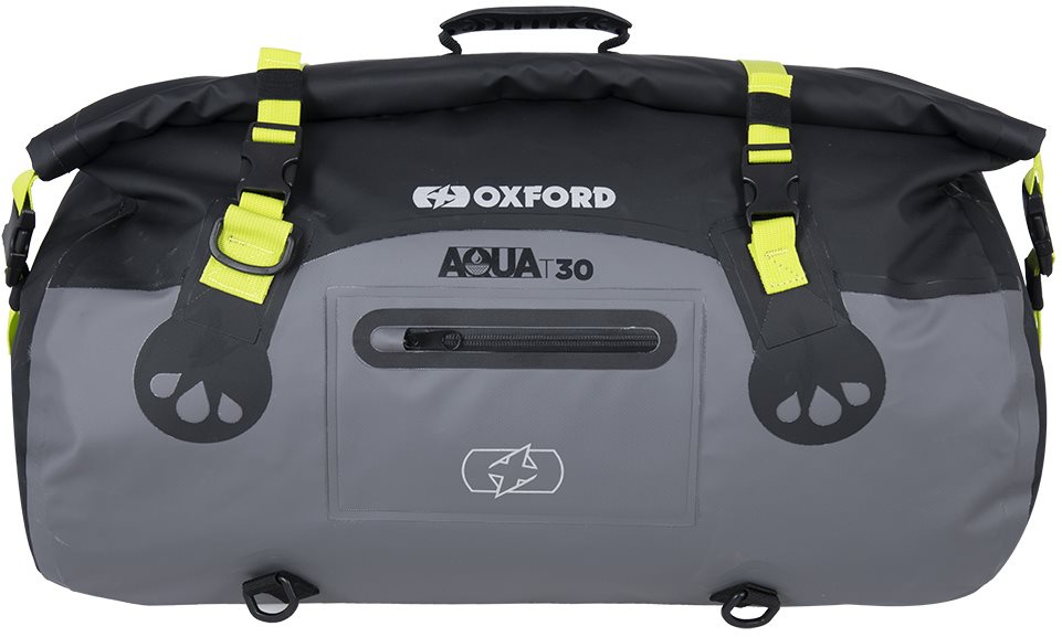 OXFORD Vodotesný vak Aqua T-30 Roll Bag (čierny/sivý/žltý fluo objem 30 l)