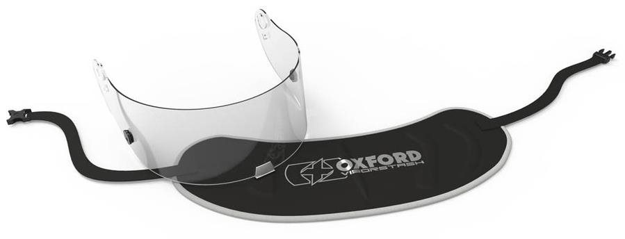 OXFORD Vak na plexi VisorStash XL Deluxe vystlaný (čierny/sivý)