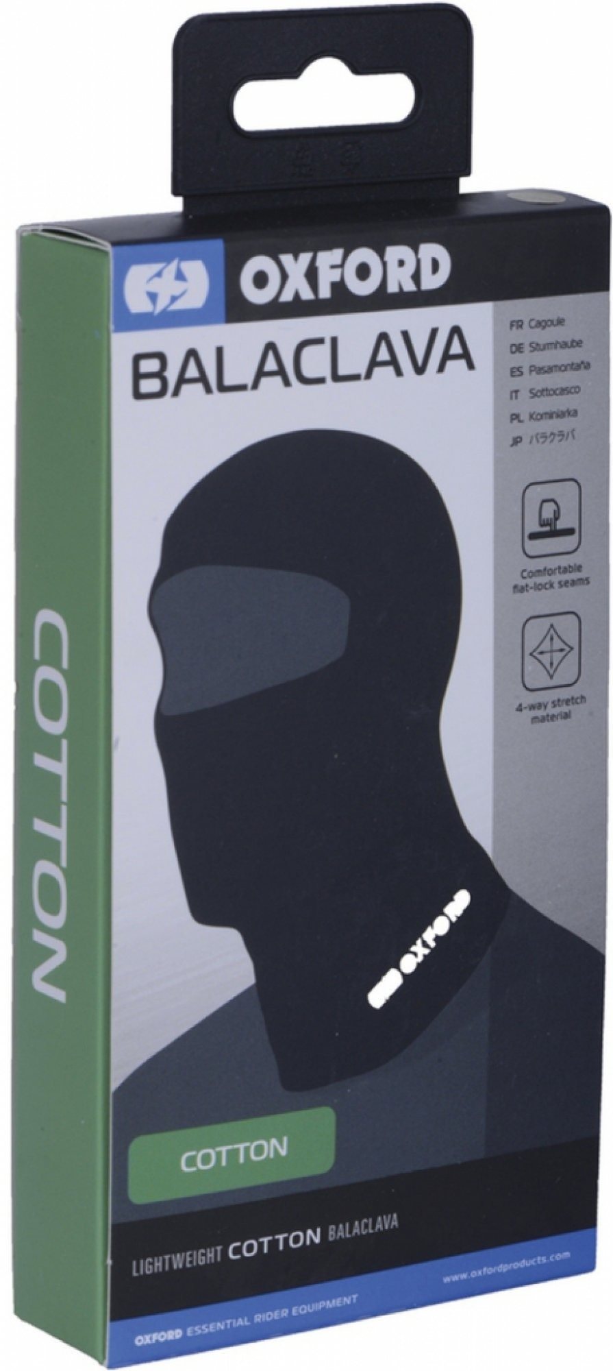 OXFORD kukla na motorku Balaclava bavlna, čierna
