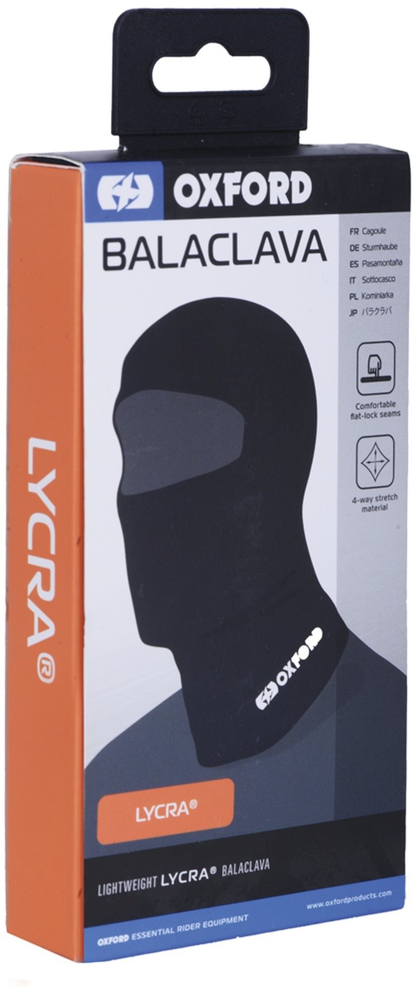OXFORD kukla na motorku Balaclava Lycra®, čierna