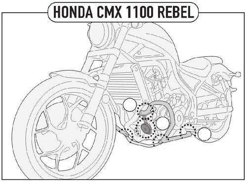 KAPPA KN1194 padací rám HONDA CMX 1100 Rebel (21 – 22)