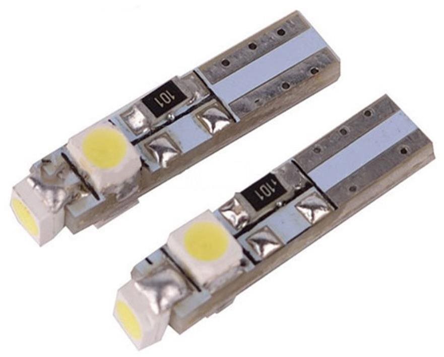 M-Style LED žiarovka T5 3528 3SMD na podsvietenie budíkov palubnej dosky – biela 2ks