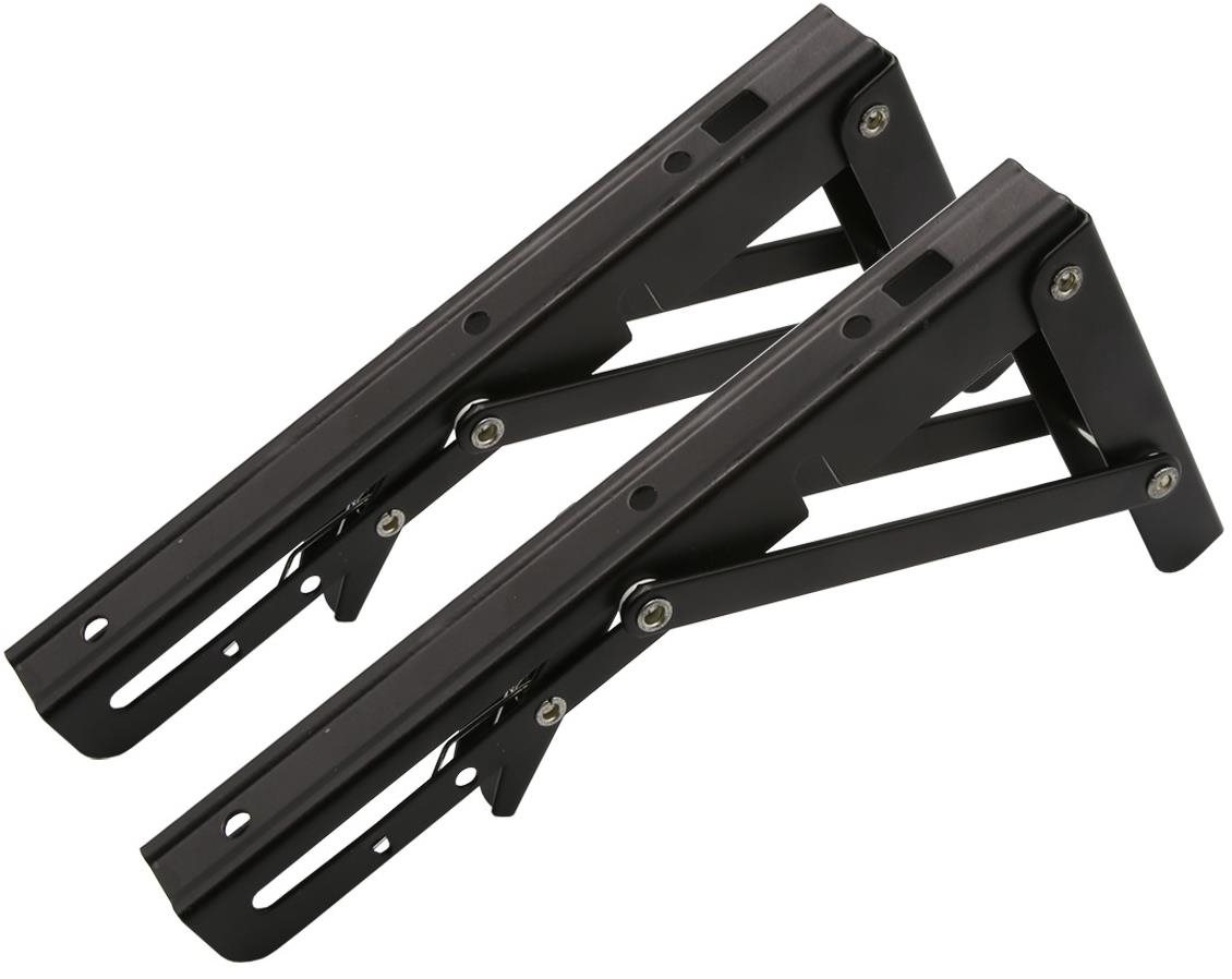 SEFIS kovový držiak police – sklopný 20 cm čierny 2 ks