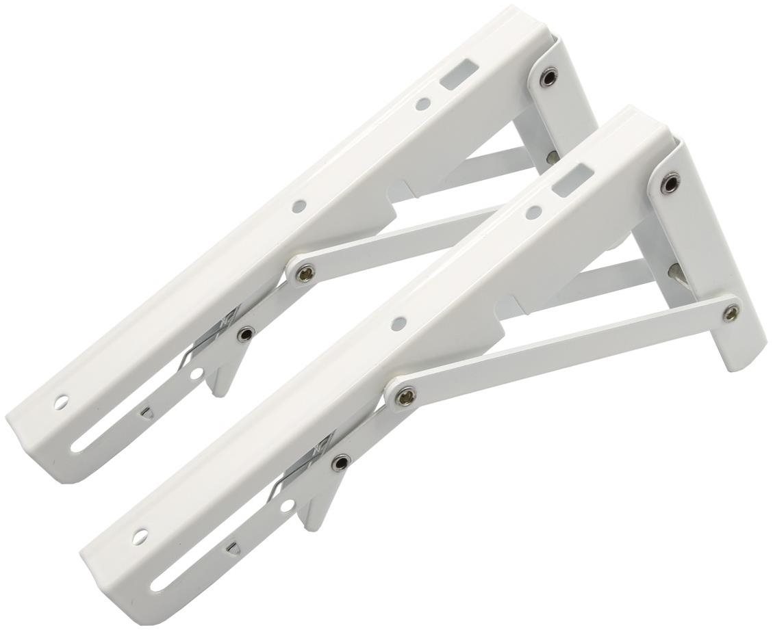 SEFIS kovový držiak police – sklopný 25 cm biely 2 ks