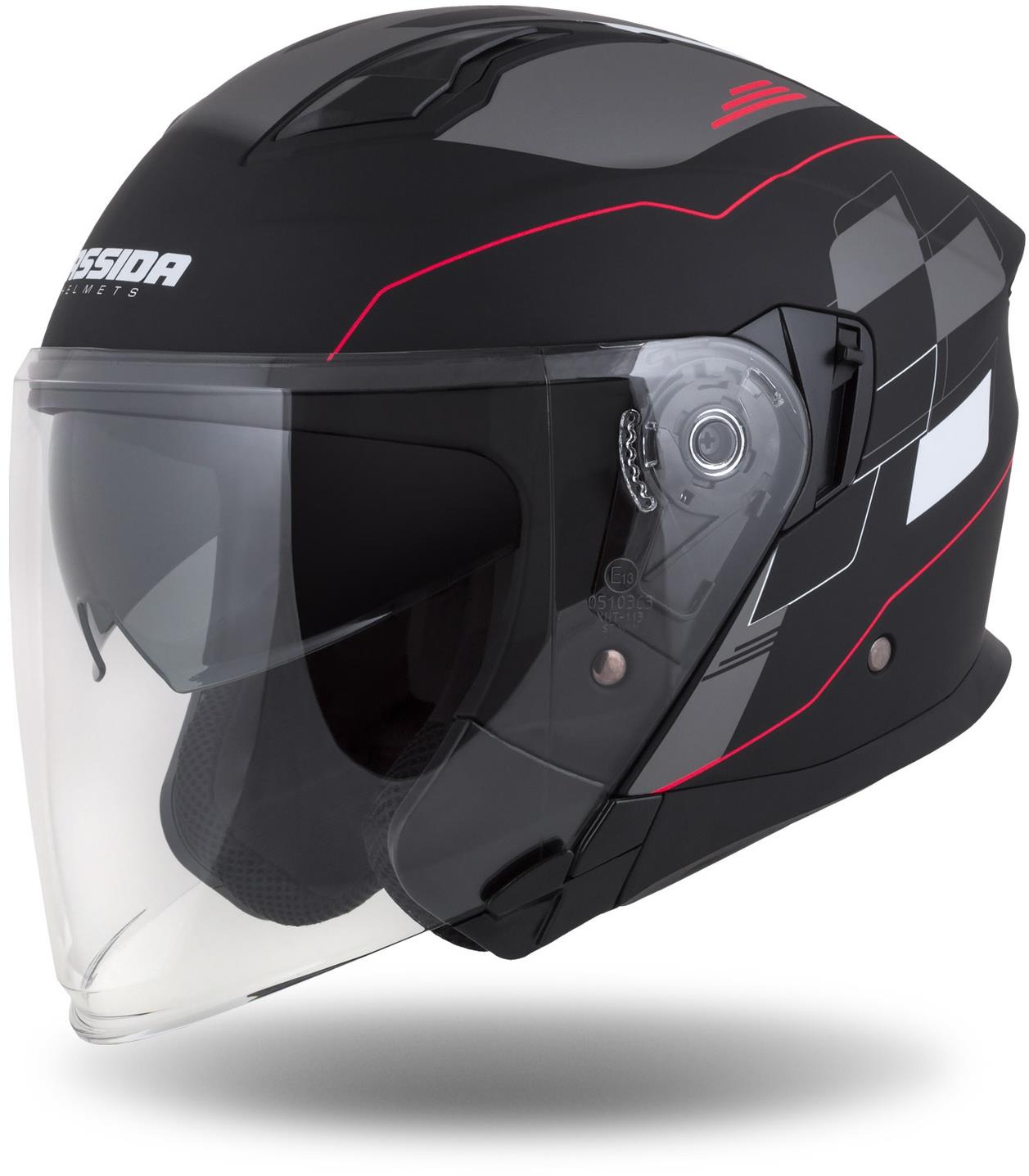 CASSIDA prilba Jet Tech RoxoR (čierna matná/biela/červená/sivá) 2023 XS (53 až 54 cm)