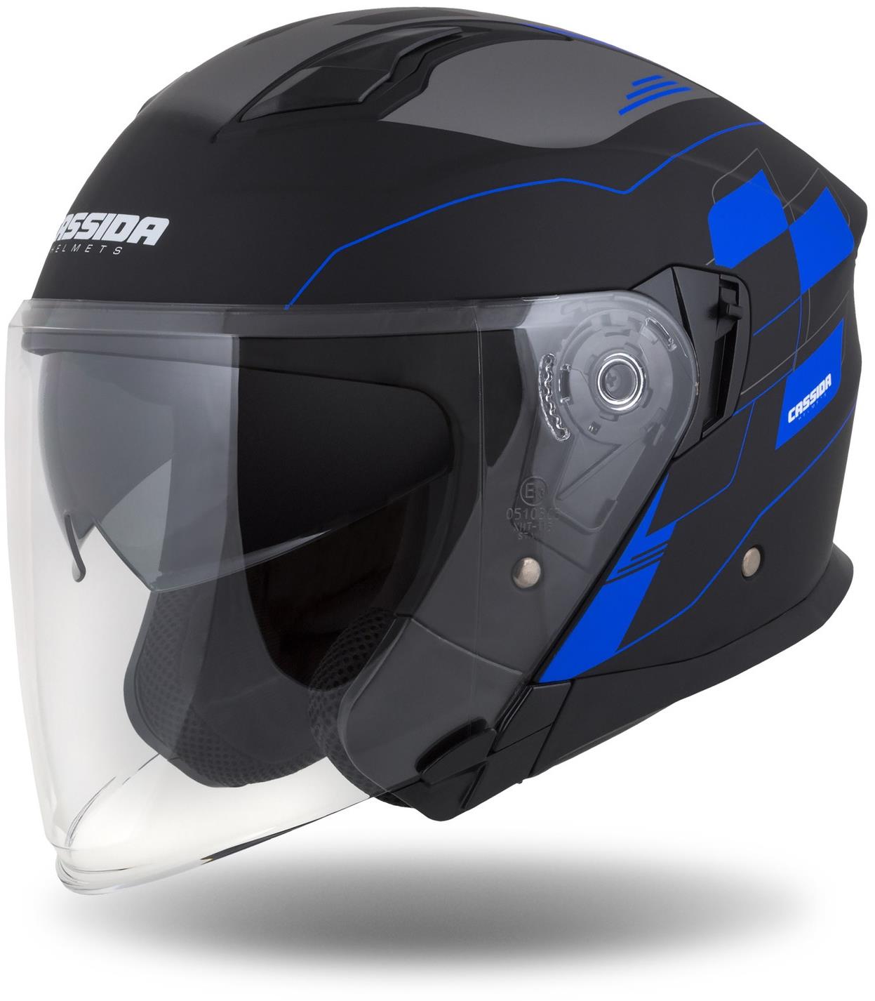 CASSIDA prilba Jet Tech RoxoR (čierna matná/modrá/sivá/biela) 2023 XS (53 až 54 cm)