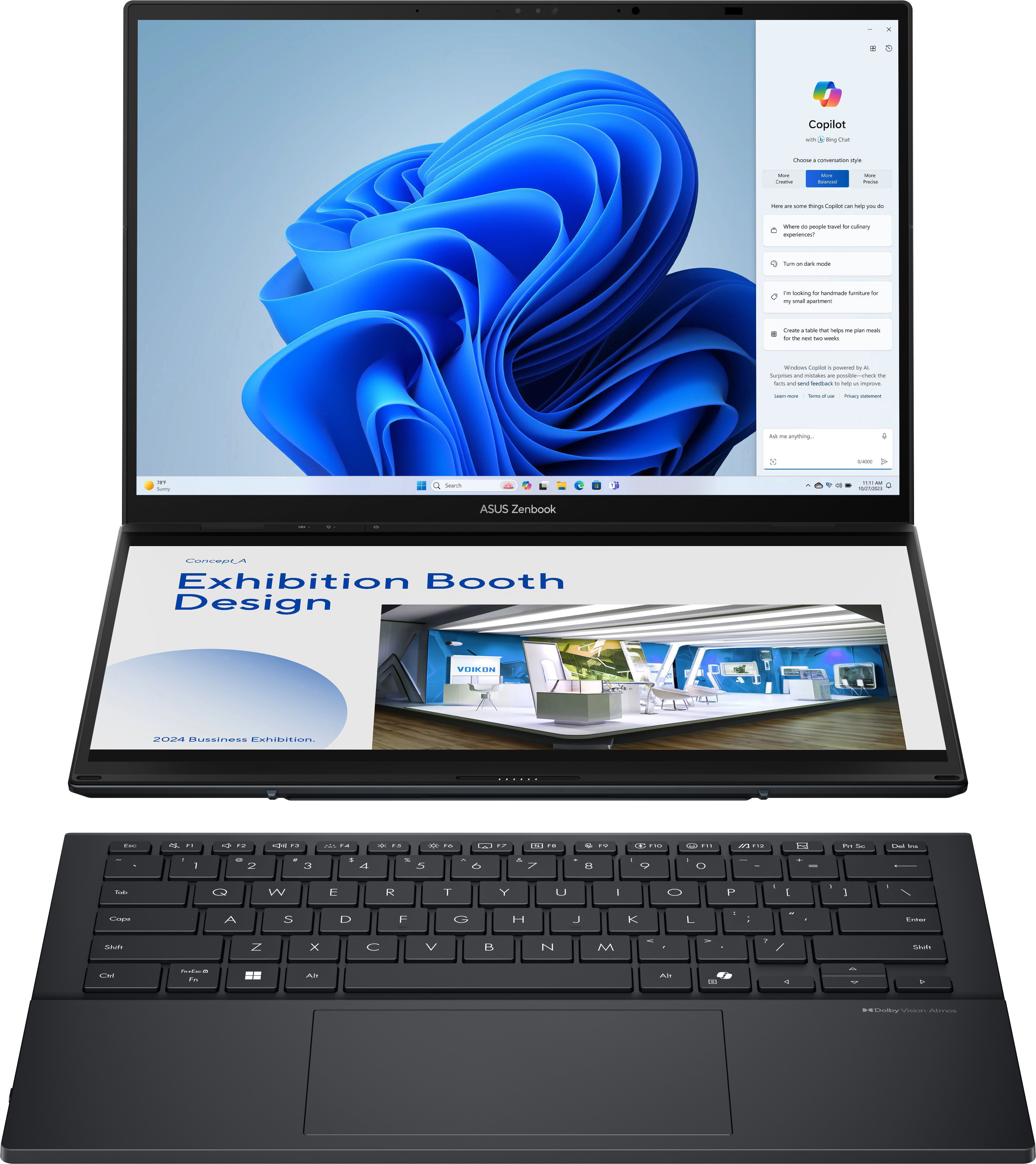 ASUS Zenbook Duo UX8406CA-OLED166X Basalt Gray celokovový