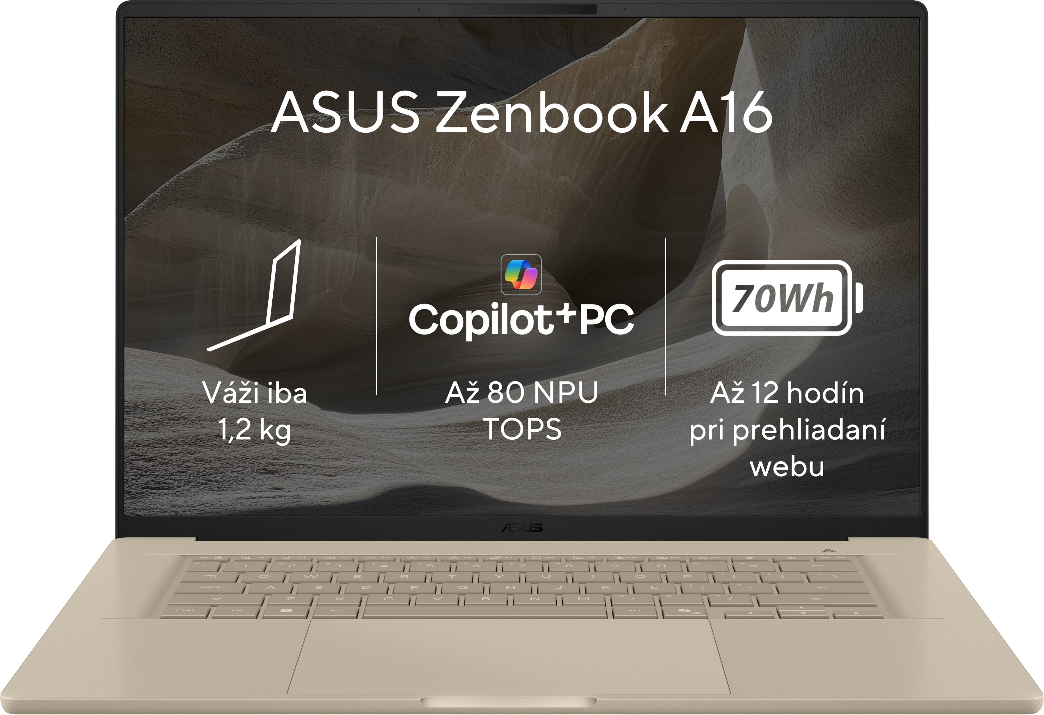 ASUS Zenbook A16 UX3607OA-OLED013W Zabriskie Beige celokovový