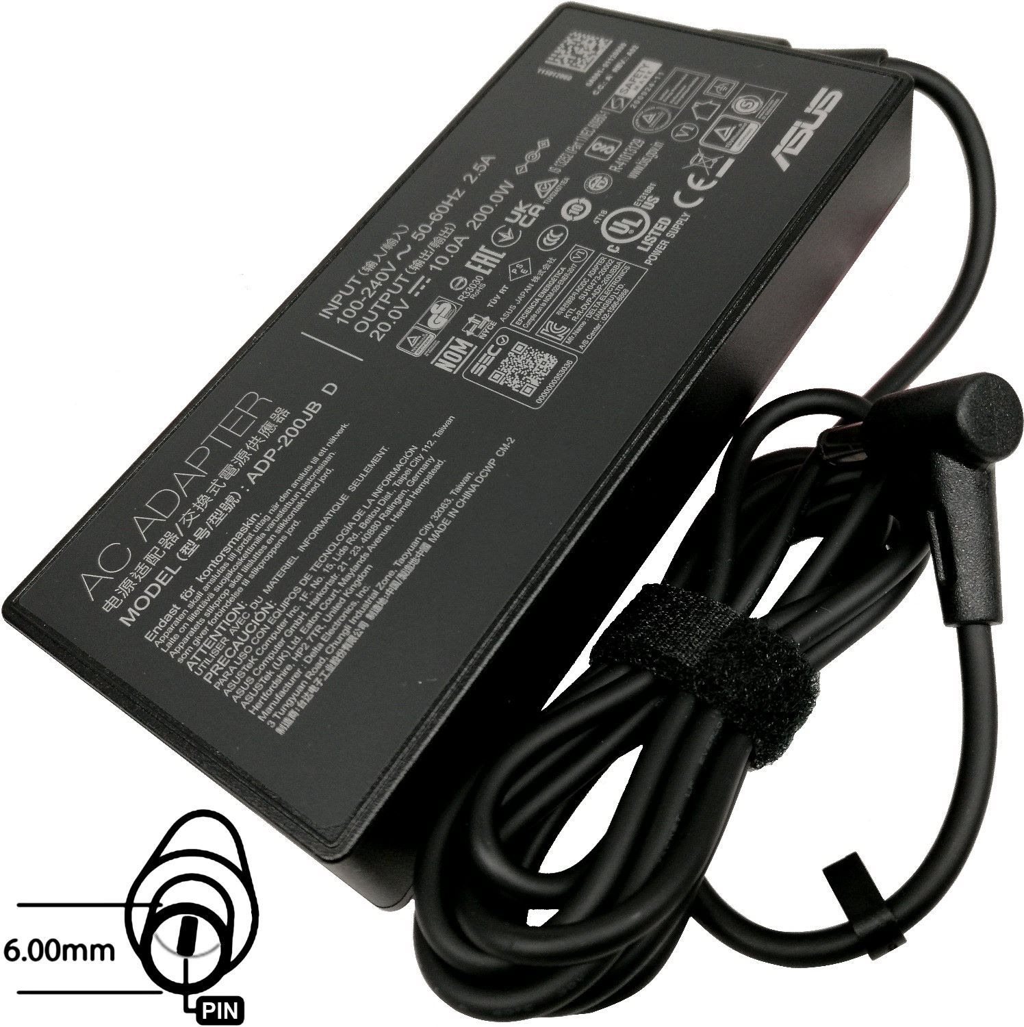 ASUS 200 W 20 V orig. 3P (6PHI) (konektor 6,00 mm)