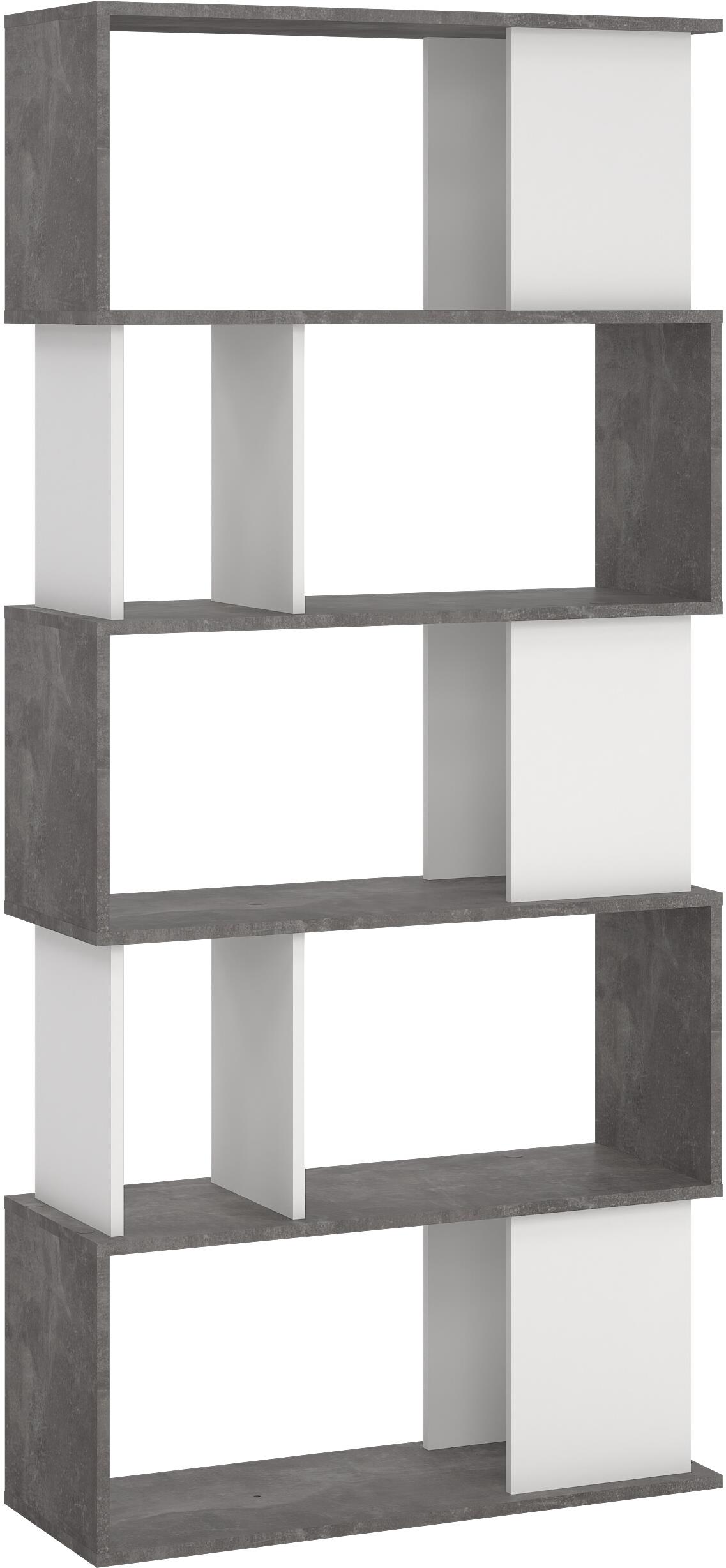 Tvilum Regál Penta 735, beton / biela