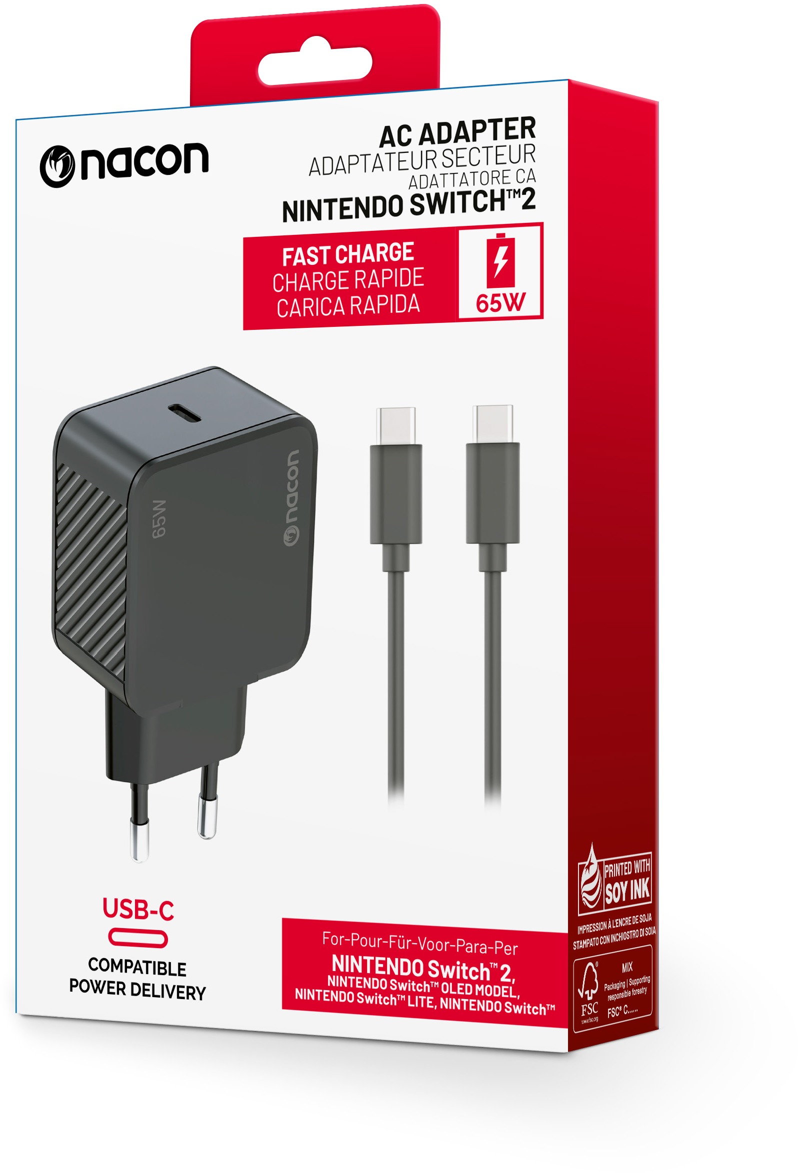 Nacon AC Adapter – Nintendo Switch 2