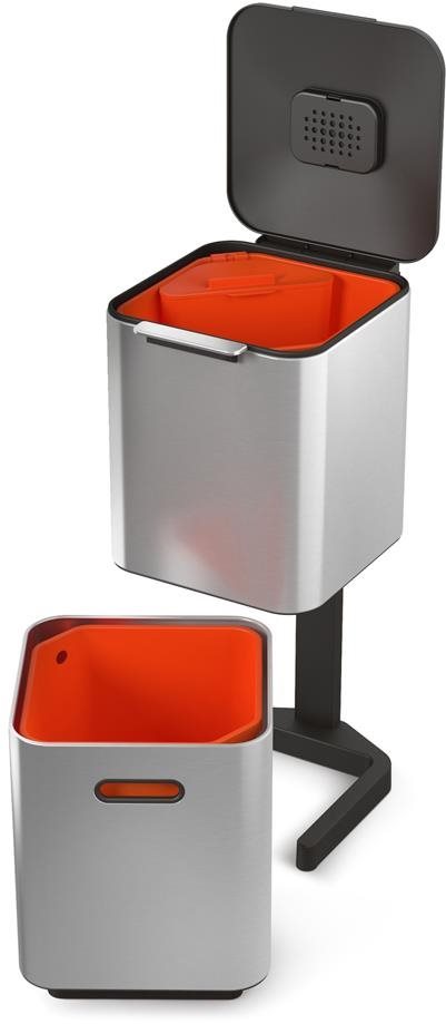 JOSEPH JOSEPH Koše na triedený odpad Totem Compact 40 litrov Steel 30063