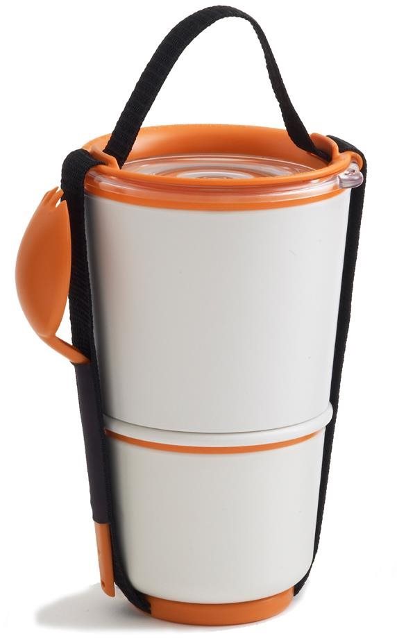 BLACK+BLUM Olovrantový box LunchPot Appetit 800 ml, biely/oranžový
