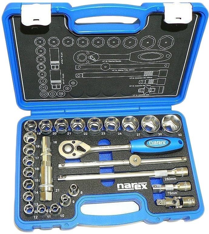 NAREX Gola sada 1/2" s račňou 27 ks (8 – 32 mm) 7891309