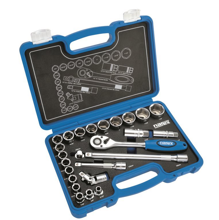 NAREX Gola sada palcová 1/2" s račňou (5/16" – 1-1/4") 25 ks 7901172