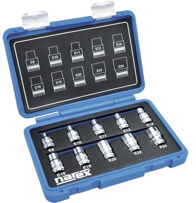 NAREX Súprava nástrčných hlavíc 1/2" TORX E 8-24