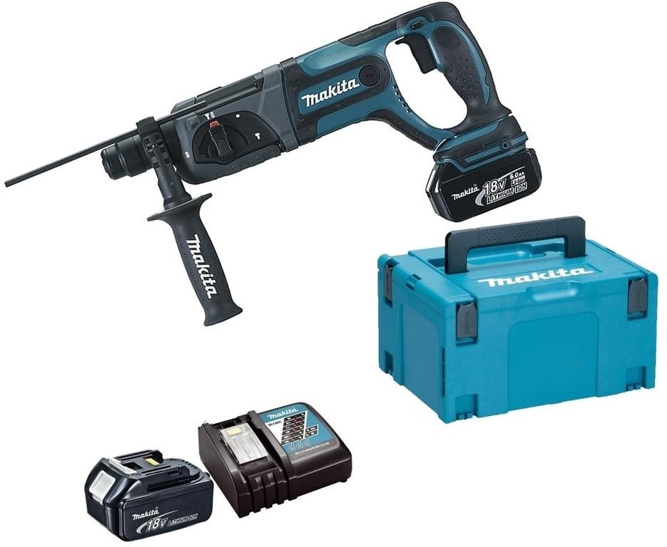 MAKITA Aku kombinované kladivo Li-Ion LXT 18 V/5,0 Ah, Makpac DHR241RTJ