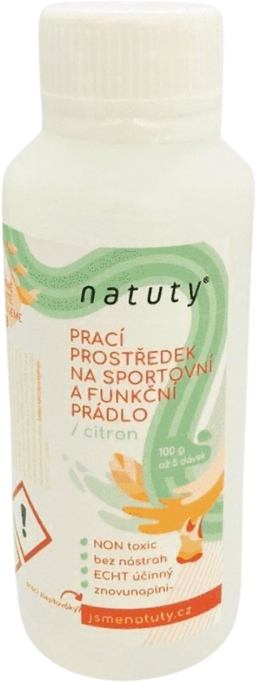 Natuty Prací prostriedok na športovú a funkčnú bielizeň s vôňou citróna Jsme natuty, 100 ml