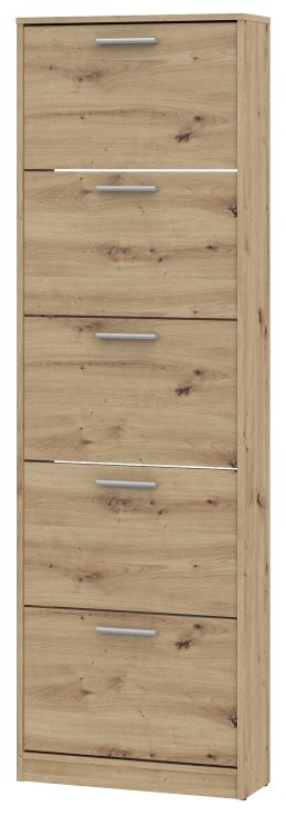 Najlacnejší nábytok Sarel Botník s 5 výklopmi, dub artisan