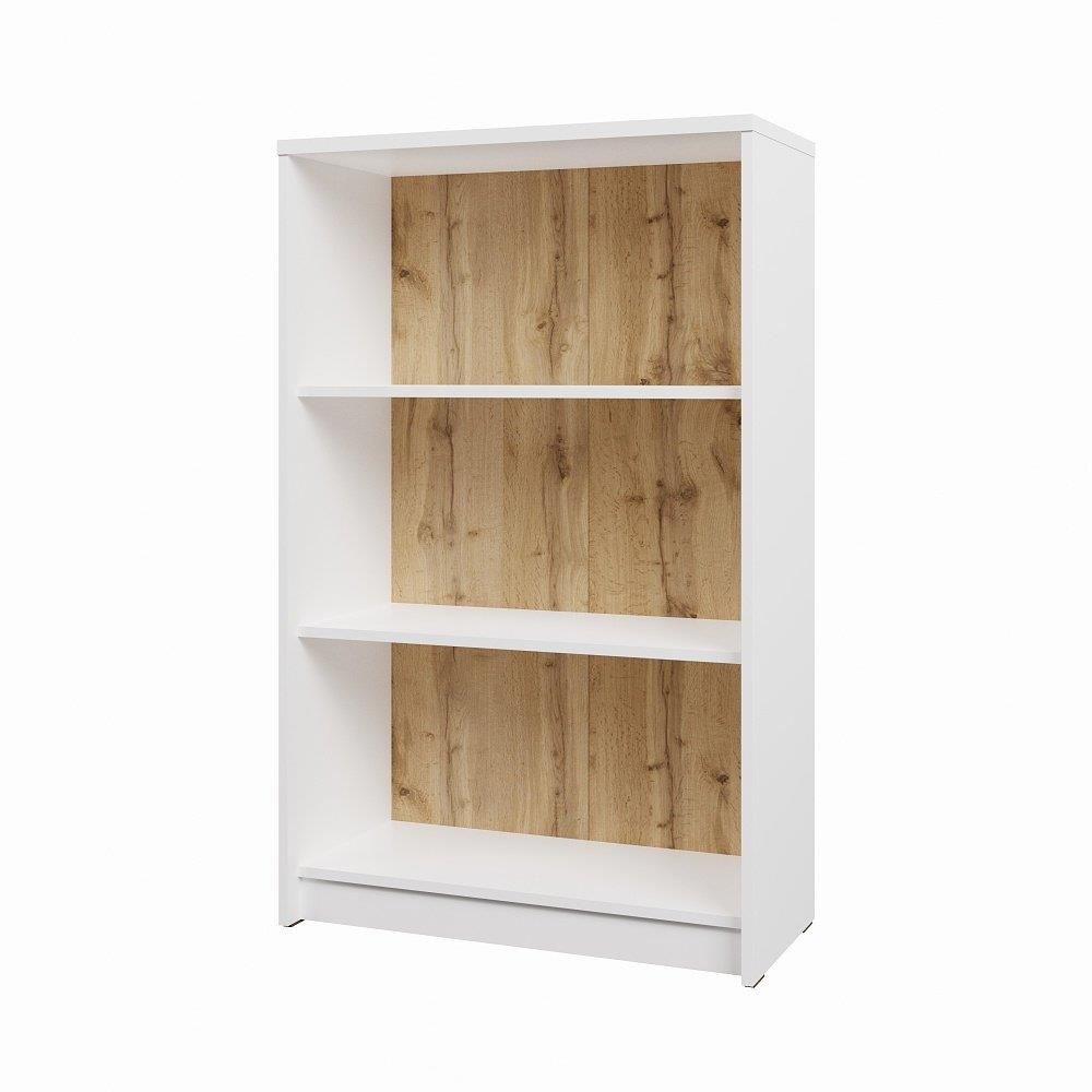 Nejlevnější nábytek Regál nízky Nejby Gianni, biely/dub wotan