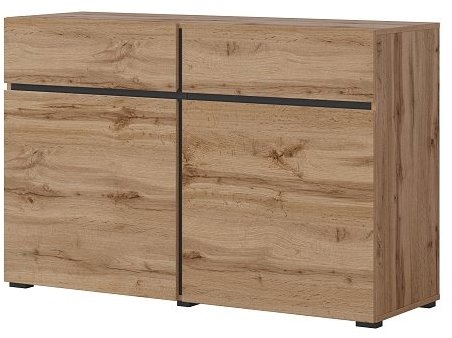 Najlacnejší nábytok Bonifacio 2D2S Komoda, dub wotan/čierna