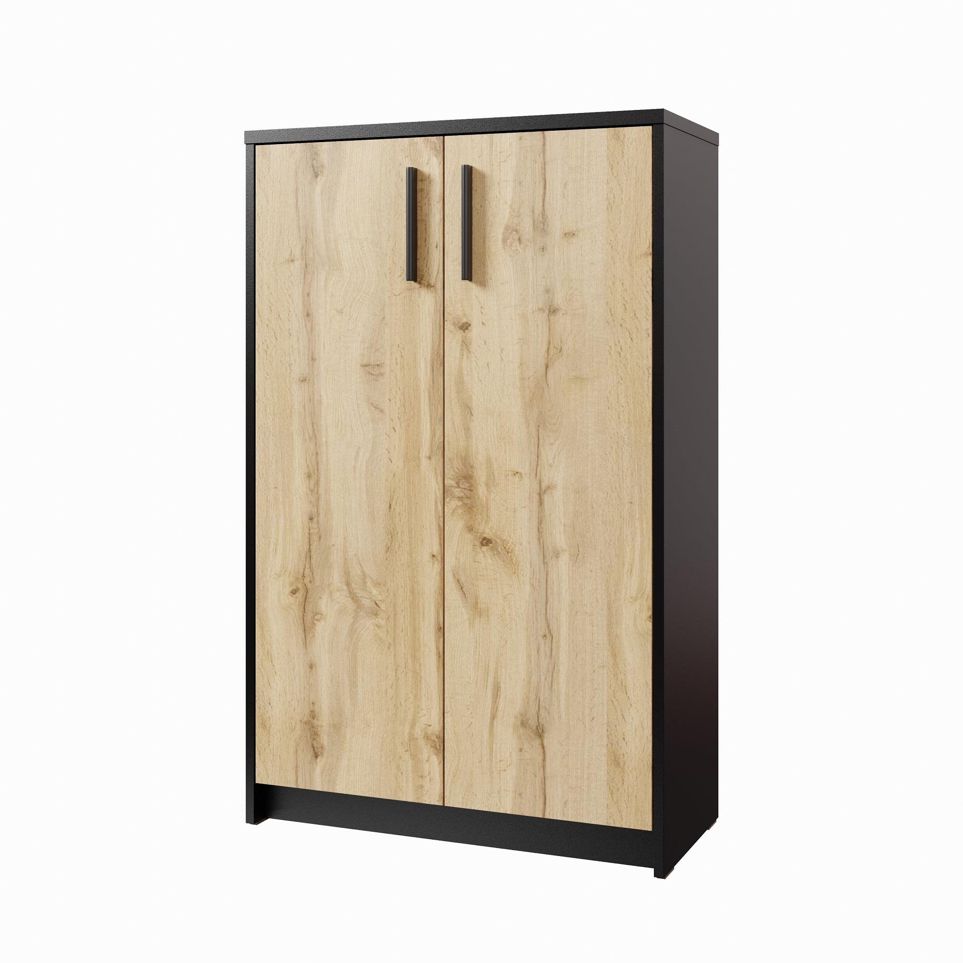 Nejlevnější nábytek Nejby Gianni, skrinka, čierna/dub wotan