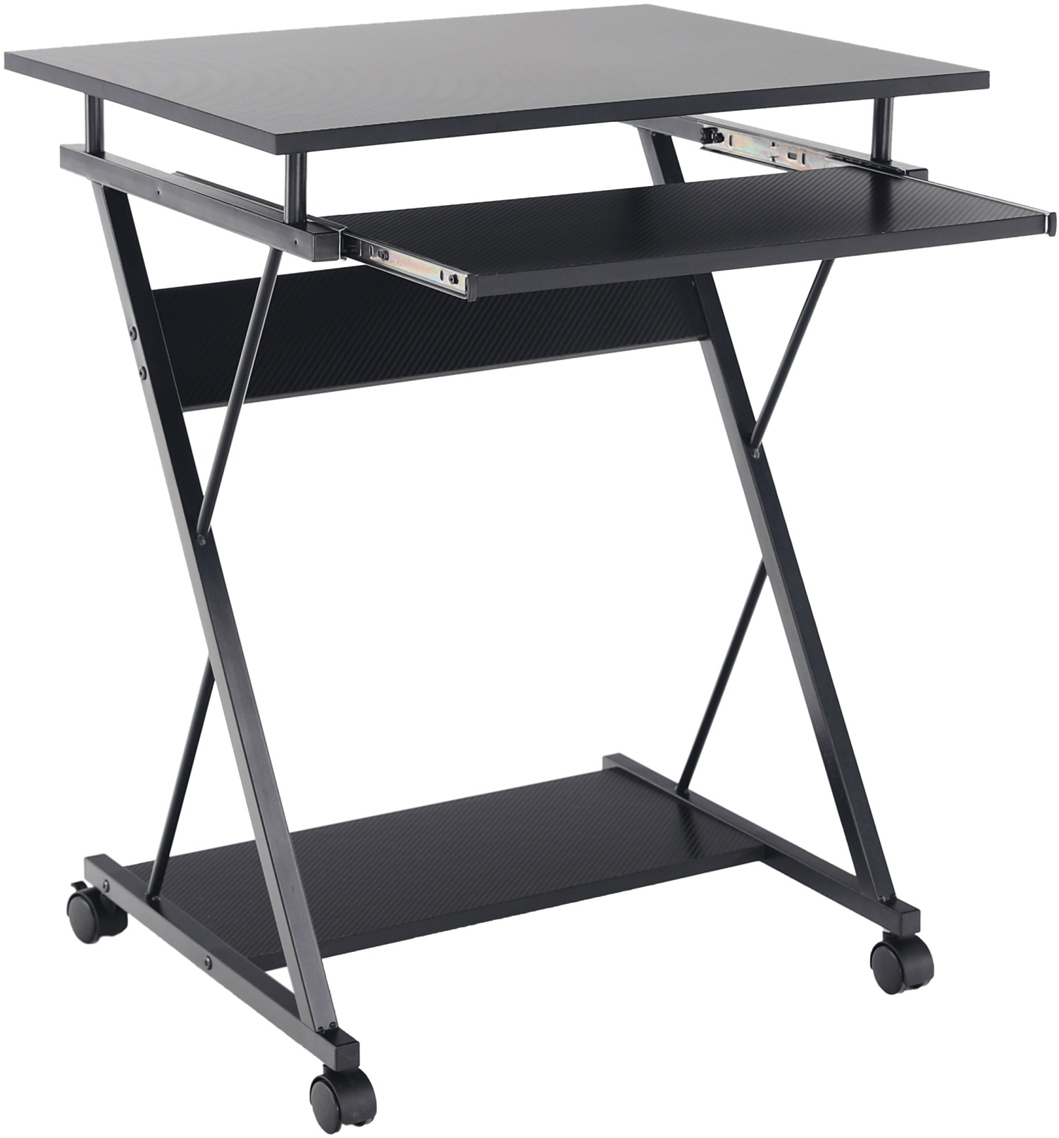 Nejlevnější nábytek – Pojazdný PC stôl/herný stôl s kolieskami RAKTA, čierny