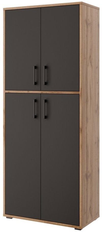 Nejlevnější nábytek Policová skříň Nejby Gianni Premium, korpus: dub wotan, dvířka: antracit