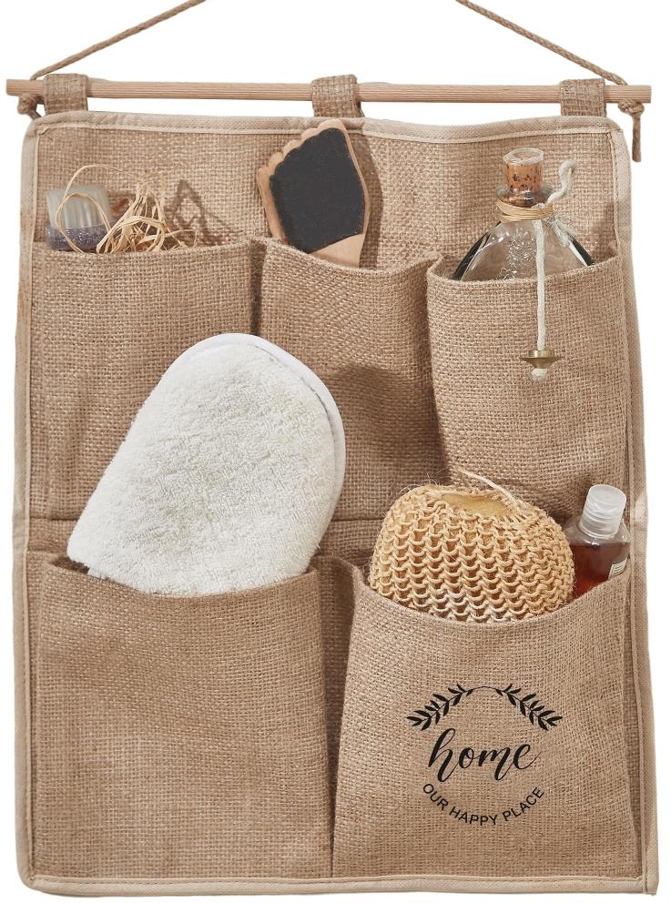 Nejlevnější nábytek Závěsný organizér NN01272, 35 × 45 cm, světle hnědý