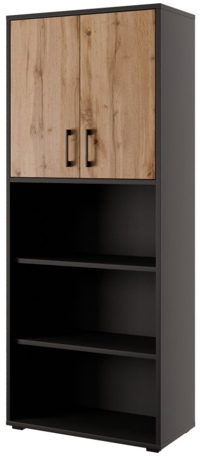 Nejlevnější nábytek Nejby Gianni Premium s dvířky typ 2, korpus: antracit, dvířka: dub wotan