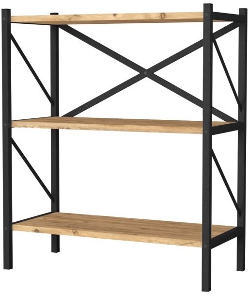 Nejlevnější nábytek Mebru, kovový, 86 cm, čierna/borovica