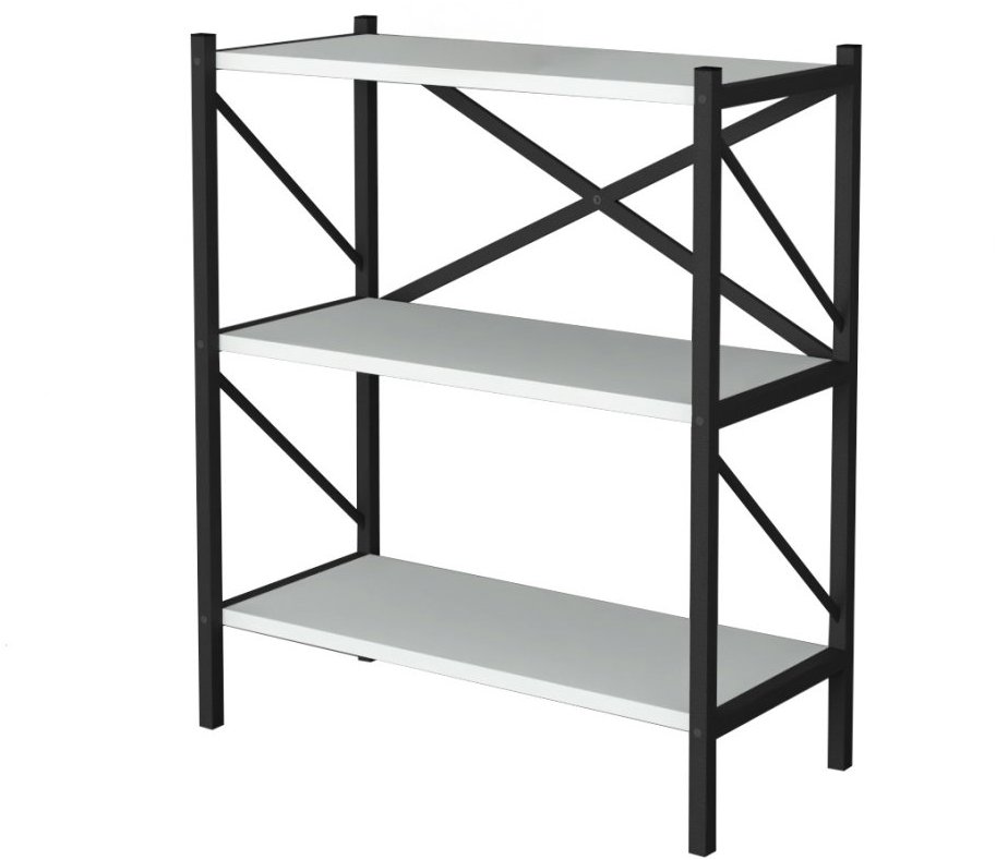 Nejlevnější nábytek Mebru, kovový, 86 cm, čierny/biely