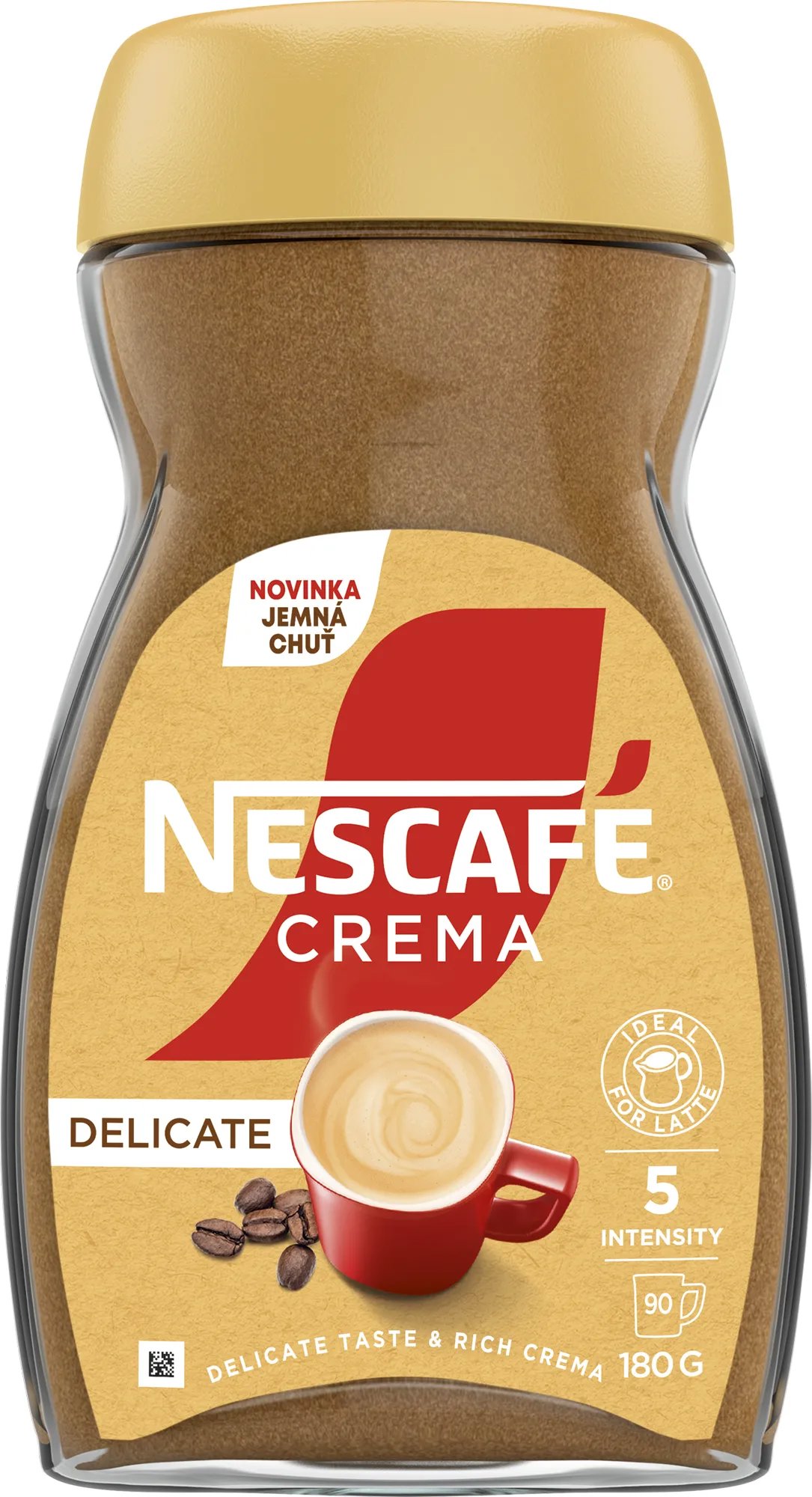NESCAFÉ Crema Delicate 180 g, rozpustná, s bohatou penou a jemnou chuťou kávy