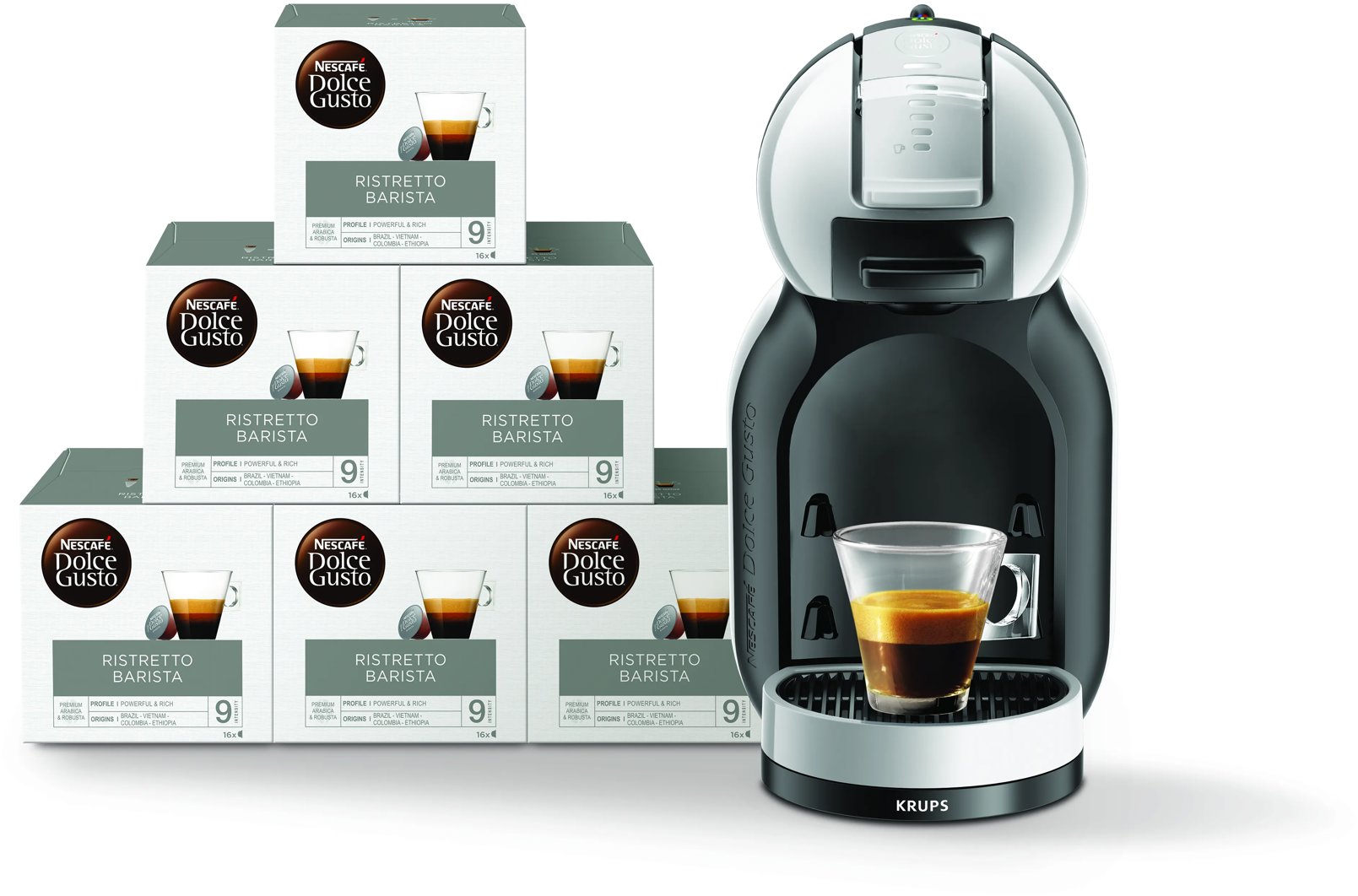 KRUPS KP123B Nescafé Dolce Gusto Mini Me Darčeková súprava s 96 kapsulami Barista