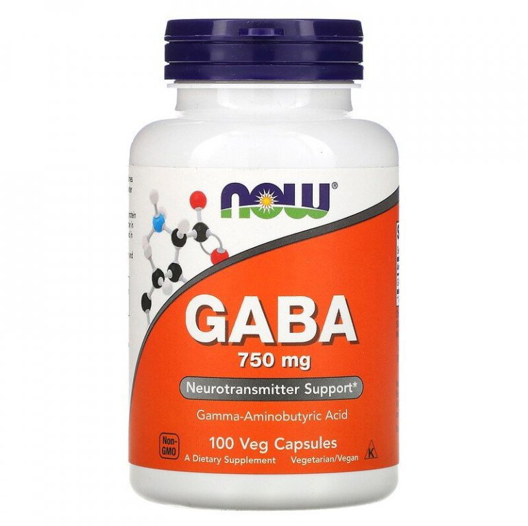 NOW Foods GABA 750 mg, 100 veg kapsúl