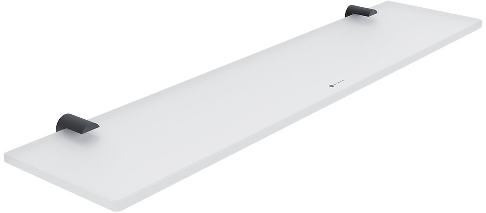 Nimco Polica do kúpeľne a sprchy 50 cm sklo – Bormo čierna BRC-11091B-50-90