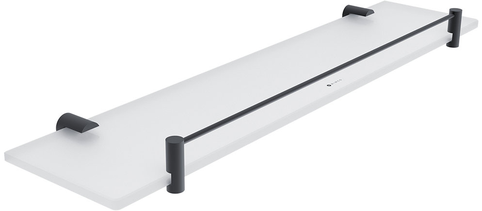 Nimco Polica do kúpeľne a sprchy s ohrádkou 50 cm sklo – Bormo čierna BRC-11091BX-50-90