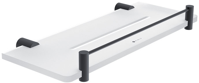 Nimco Polica do kúpeľne a sprchy s ohrádkou 30 cm plexisklo – Bormo čierna BRC-X430-X-90