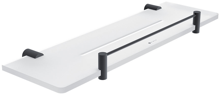 Nimco Polica do kúpeľne a sprchy s ohrádkou 40 cm plexisklo – Bormo čierna BRC-X440-X-90